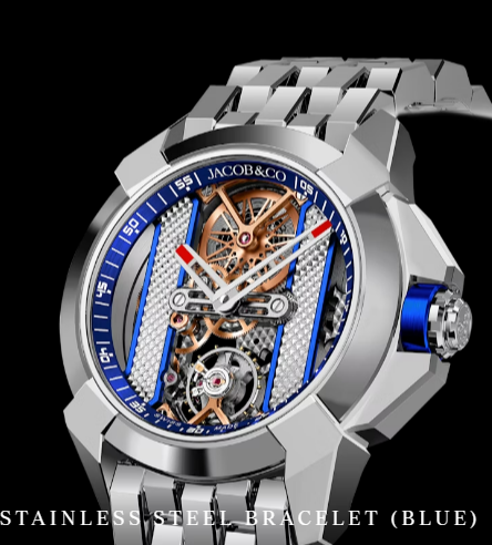 Fake Jacob & Co epic x bridges STAINLESS STEEL BRACELET (BLUE) EX120.10.AB.AB.B10AA watch